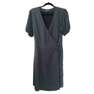Frank & Oak Mini Wrap Dress Black XL